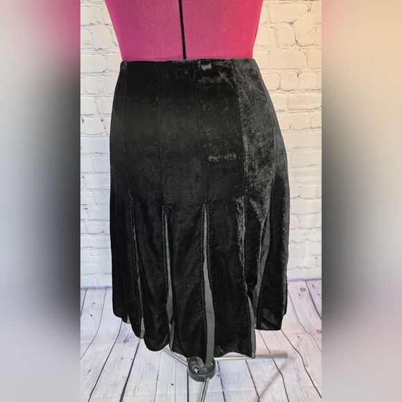 Tapemeasure Dresses & Skirts - Black Velvet Midi Skirt with Pleats